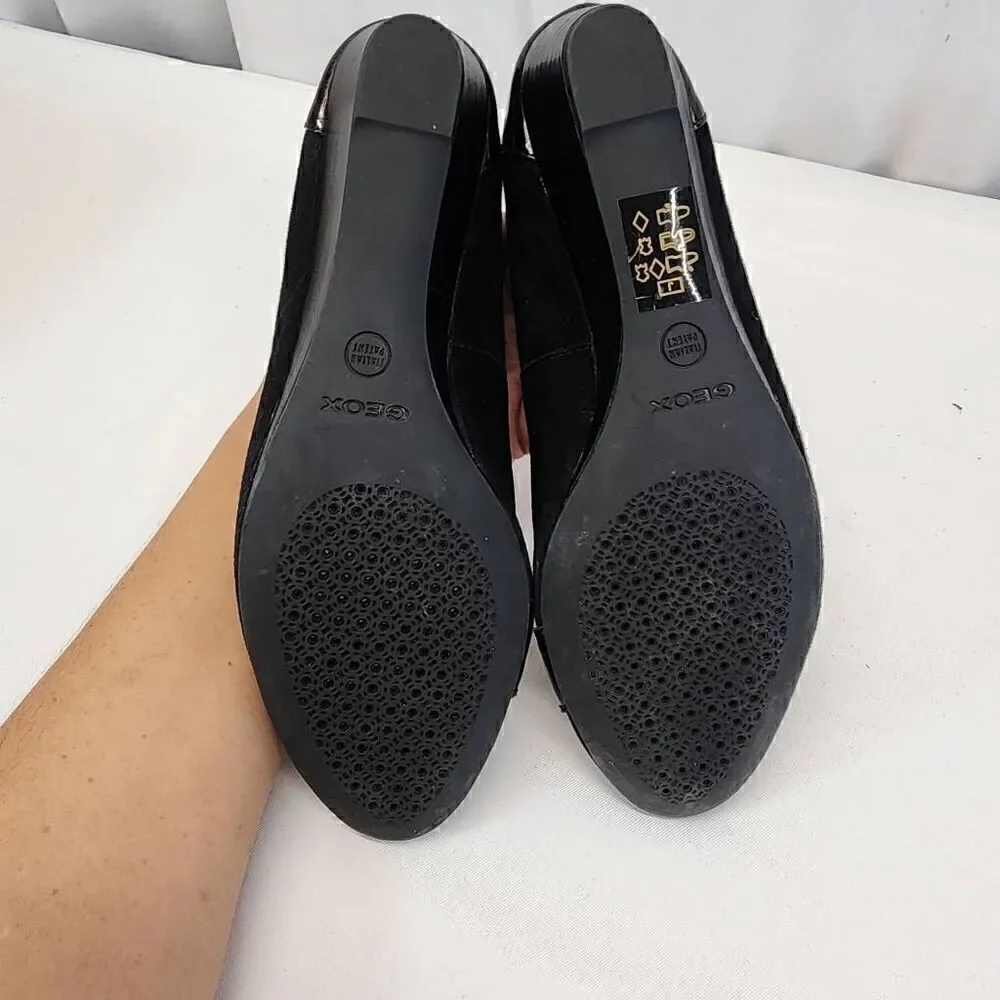 Geox Floralie Women Black Pump Soft Leather Size 37 (6.5)